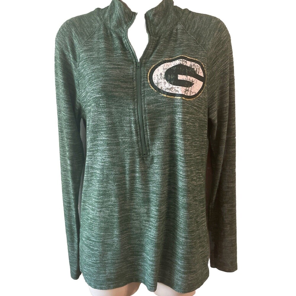 NFL Team Apparel Pullover Women's Green Bay Packers NFL 1/4 Zip Football Small